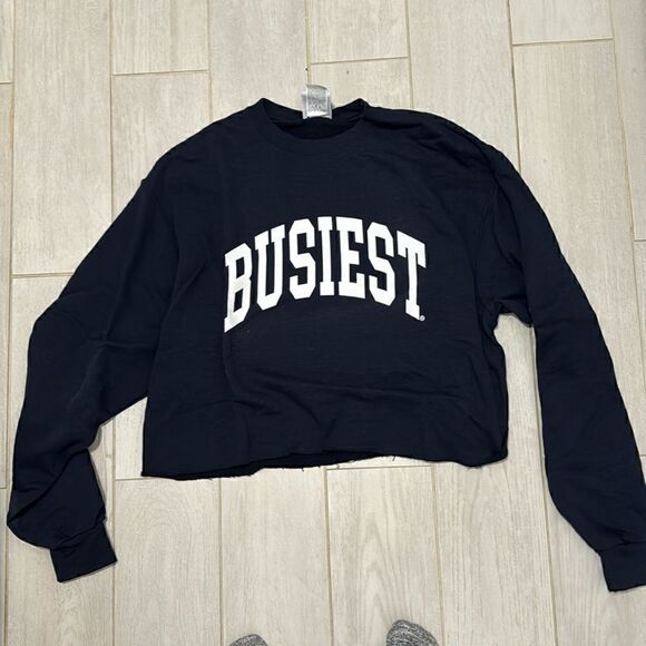 busiest Tops - Busiest Navy Sweatshirt Large